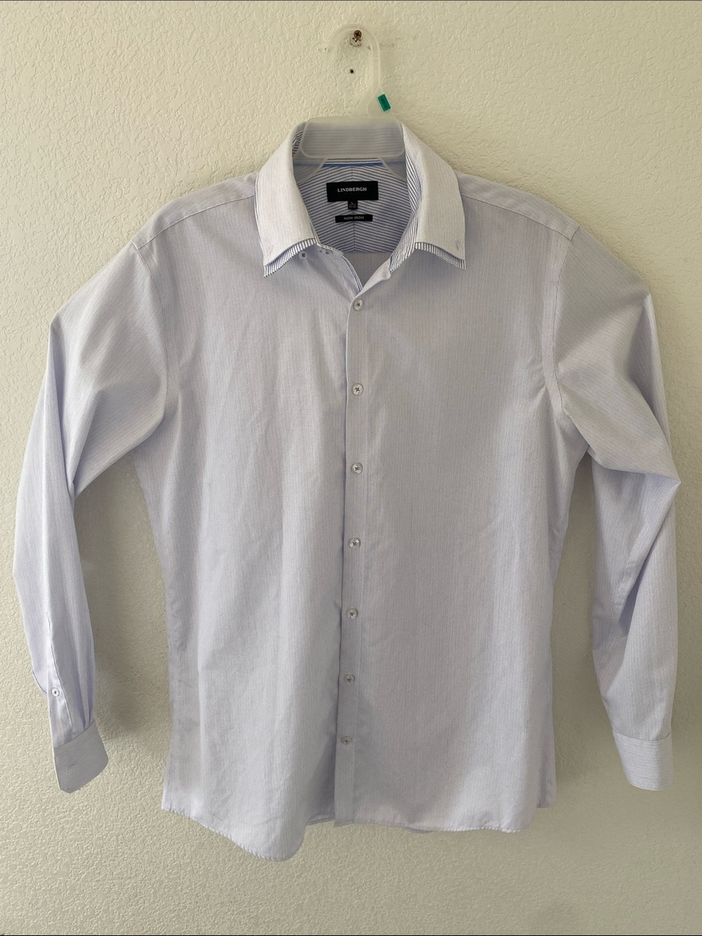 Lindbergh Men's Light Blue Button Down Dress Shirt Size L